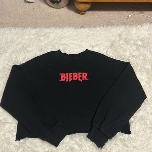 Justin Bieber Purpose tour cropped crewneck